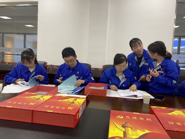 4月18日，制氣車間黨支部與質量監(jiān)督檢驗部黨支部在彬州公司會議室開展對標交流活動。查閱制氣車間黨支部黨建臺賬畫面。.jpg